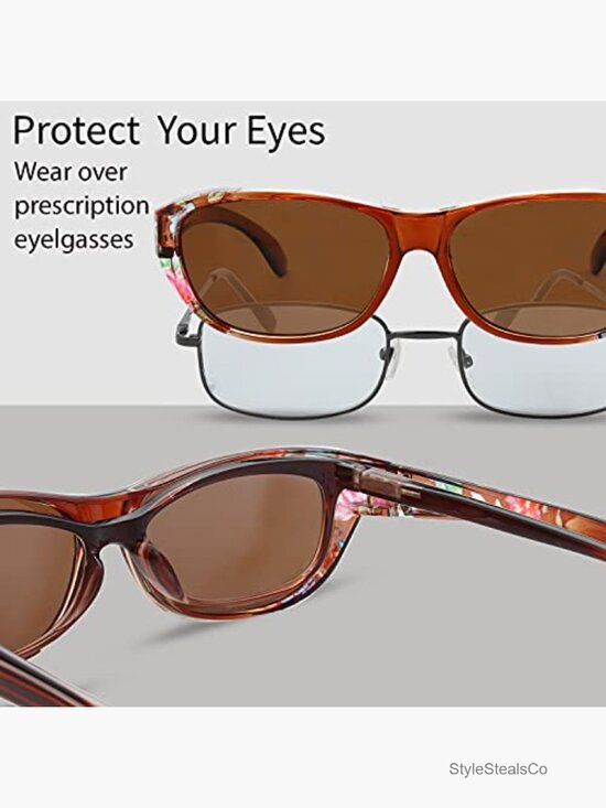 Polarized Wrap Around Shield Sunglasses with Leather Case